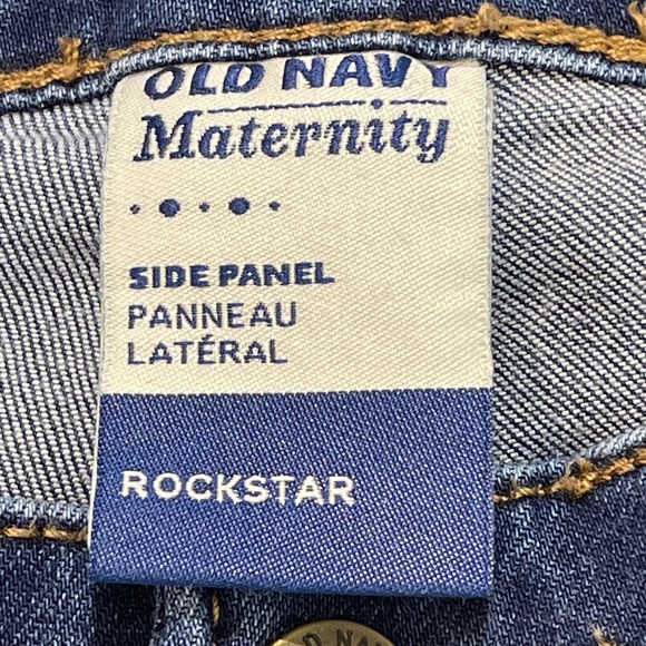 Old Navy ROCKSTAR MATERNITY SIZE 6 Dark Blue DISTRESSED Women's Skinny Jeans - Picture 6 of 8